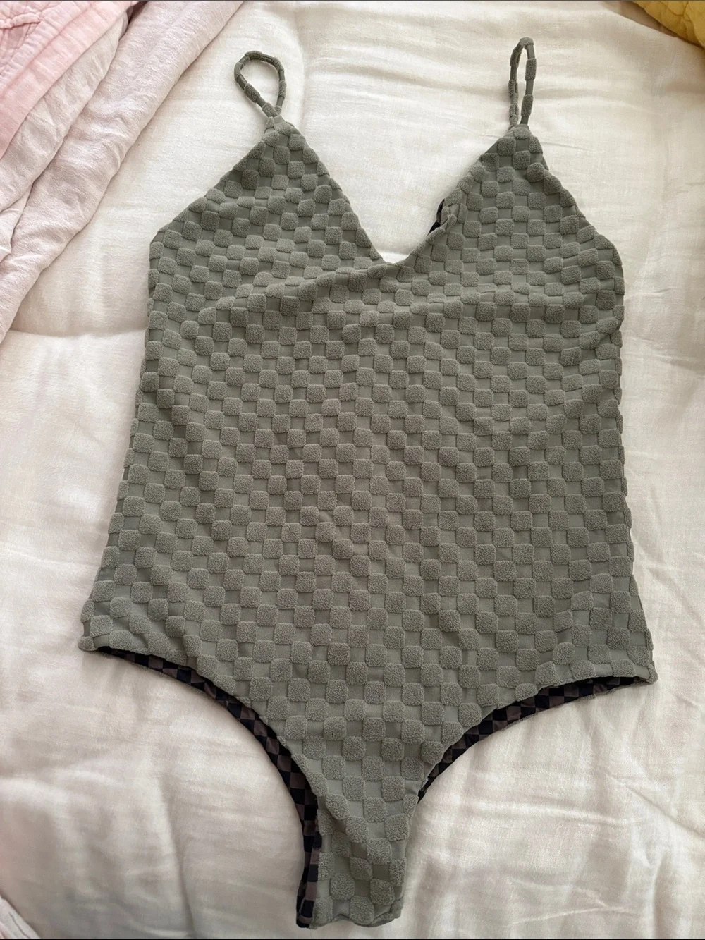Mai Textured olive bodysuit swimsuit